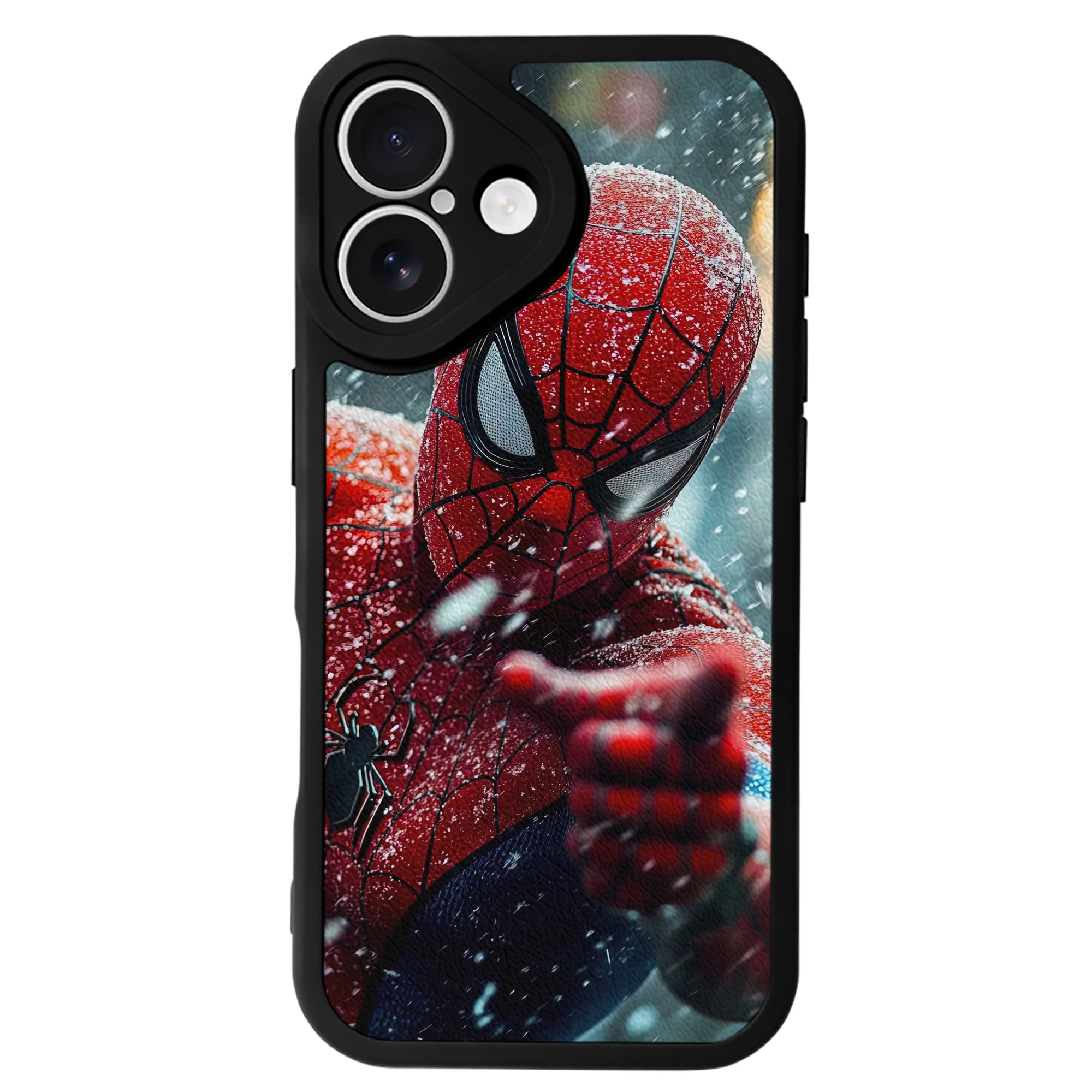 （画像用） Spider Man スパイダーマン 【iPhone 16シリーズ対応】シリコンスマホケース（レザー調） 材質：シリコン